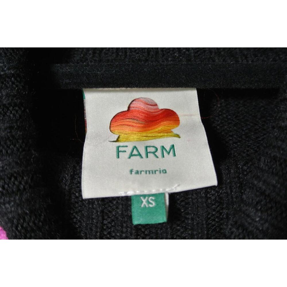 NEW, Farm Rio Colorful Flower Turtleneck Sweater in Black multi Sz XS #T3701 - Picture 10 of 12